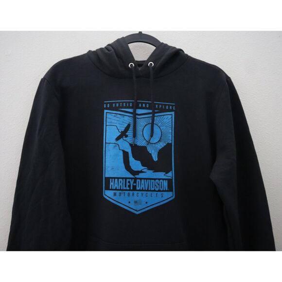 Harley-Davidson 99039 Women's Sz XL Black Go Outside & Explore Hoodie Sweatshirt - Picture 3 of 12